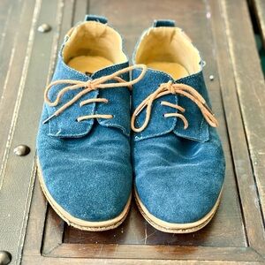 Dadawen Men’s Navy Blue Suede Derby Shoes | Size 44 (US 10.5–11)